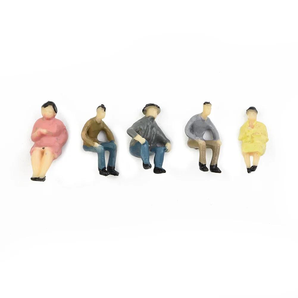60pcs All Seated 1:87 Scale Railway Train Mixed Painted People Figures Mode Figures Passenger HO Scale Sitting Sand Table Spares China Mainland