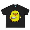 Funny Duck with Knife Graphic Print Unisex Unisex Fashion Hip Hop Shortsleeved Tshirt Summer Loose Casual Cotton Harajuku Tshirts
