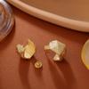 Geometric Irregular Matte Gold Earrings Women Sterling Post Copper Base Real Plated Fashion Statement