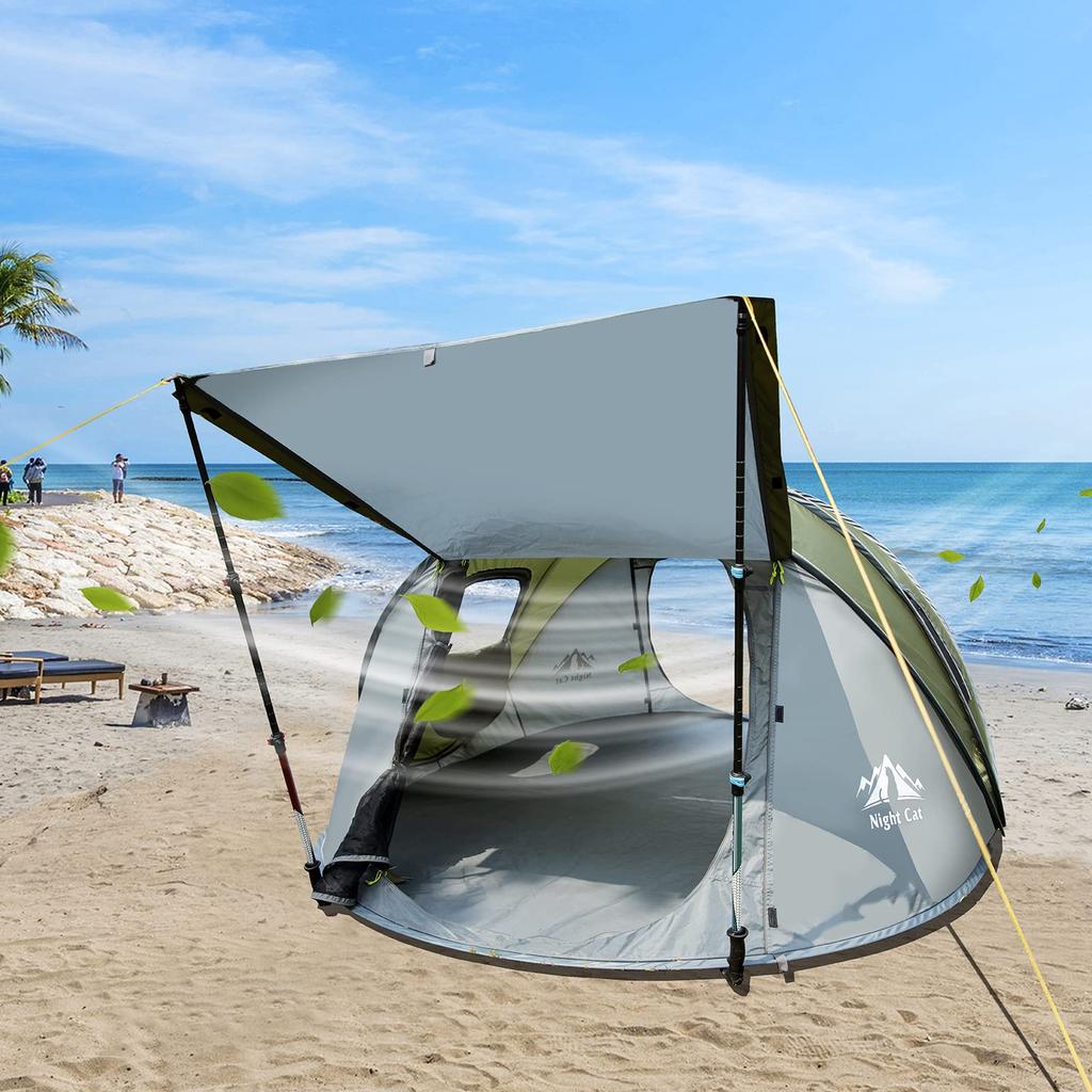 Night Cat Pop-Up Camping Tent, 2-3 Person, Automatic Instant Tent, Waterproof, Easy Setup, Outdoor