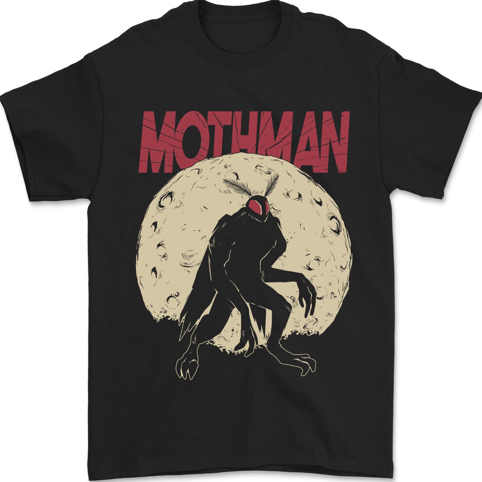 Mothman With Moon Background Mens T-shirt Cotton XXXL