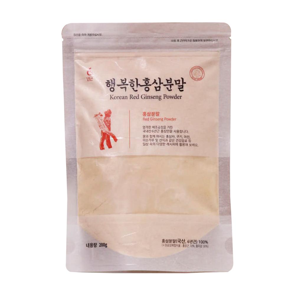 Happy Red Ginseng 6-Year-Old Red Ginseng Powder 100% Domestic Happy Red Ginseng Powder 200g 1 pcs