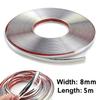 8mm*5m Car decoration strip Chrome Car Styling Moulding Trim Decor Silver