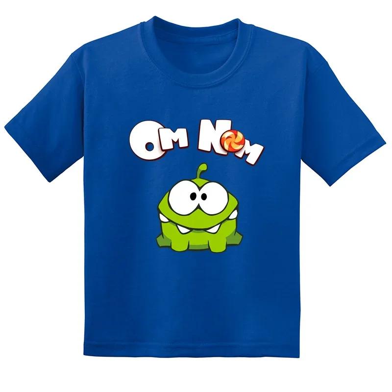 Cut the Rope Om Nom Frog Kids T-Shirt Funny Cartoon Summer Short Sleeve Baby Boys Girls Cute Clothes for Children