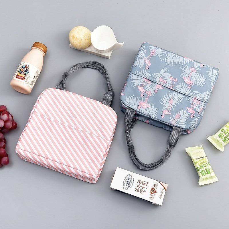 Funktionales Muster, Kühler-Lunchbox, tragbar, isoliert, aus Segeltuch, Lunchtasche, thermische Lebensmittel-Picknick-Lunch-Taschen für Damen und Kinder