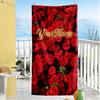 Rose Personalized Name Beach Towel Super Soft Microfiber Quickdry Fabric Ideal for Travel Outdoor Swim Pool Yoga Surf Camping Hiking Gym Gift Holiday