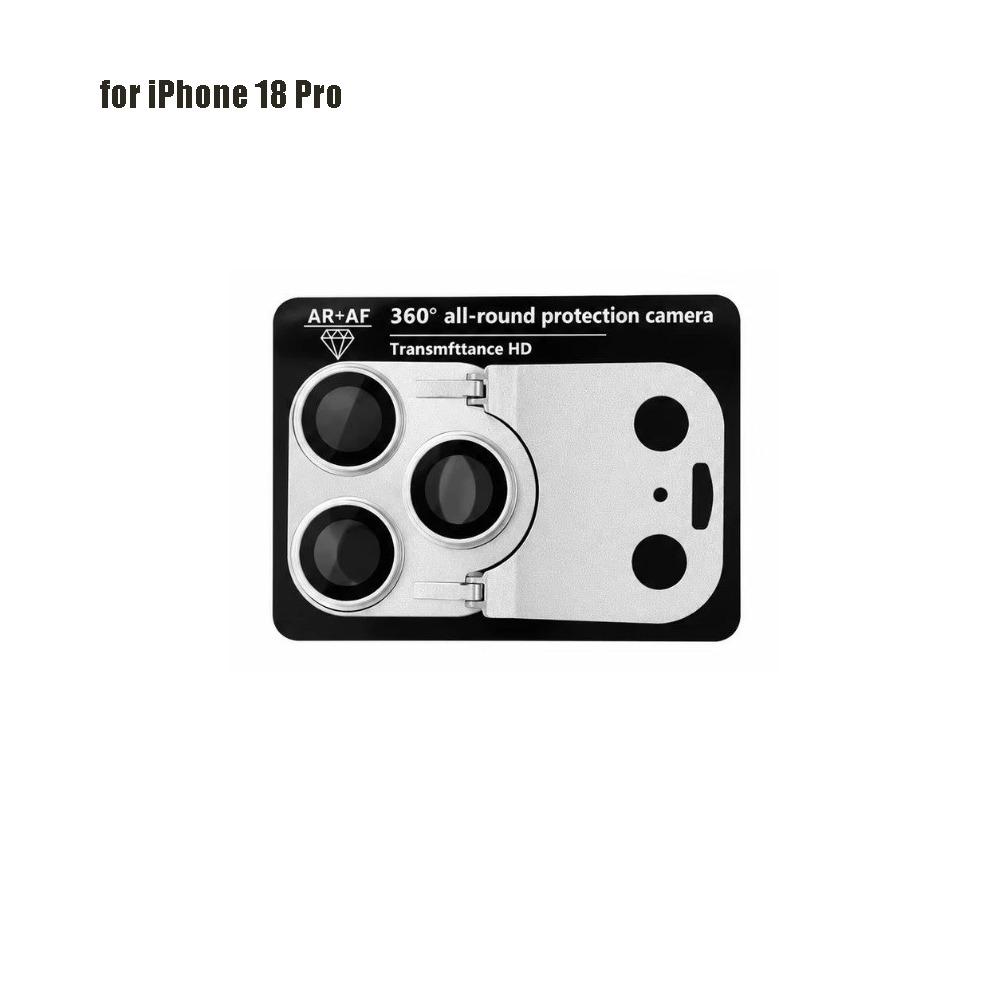 2-in-1 Lens Film Protector HD Glass Anti-scratch Camera Lens Cover Full Coverage Metal Frame for iPhone 18Pro/18 Pro Max 4