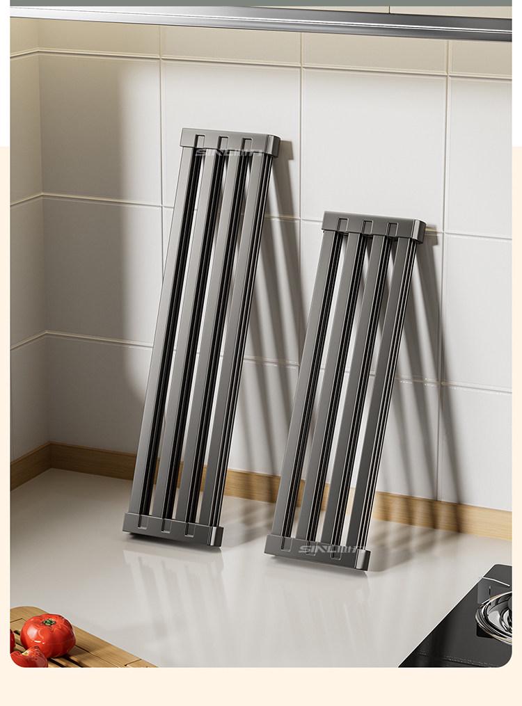 Foldable Stainless Steel Kitchen Sink Drain Board and Dish Rack