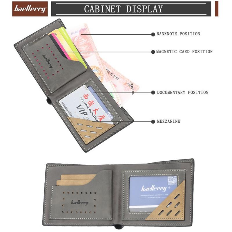 Baellerry Thin Men Wallet Business Card Holder Classic Design Bifold Wallets Purse GZW