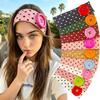 Summer Dopamine Large Button Wave Dot Headband Fashionable Ins Style Elastic Headband Colorful Hair Accessories For Women Girls