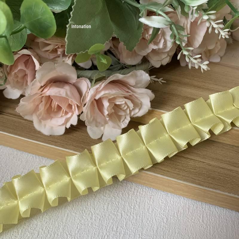 2.5cm Colorful Polyester Pleated Lace I-beam Badge Holder & DIY Card Holder Accessory