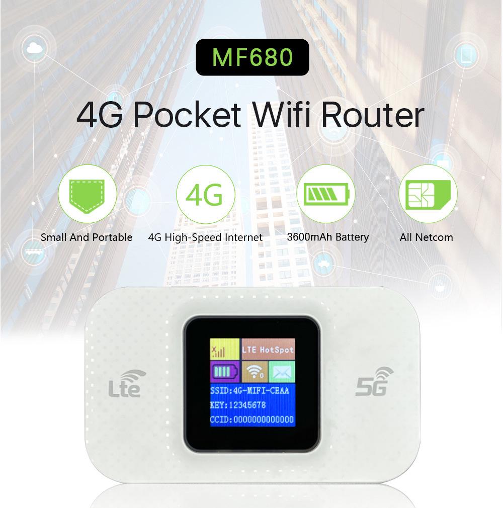 4G Portable MIFI Router with Plug-in Card for Asia, Africa, Europe, and Southeast Asia (Model: MF680)