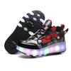 LED Light-Up Two-Wheel Roller Shoes - Colorful Outdoor Skating