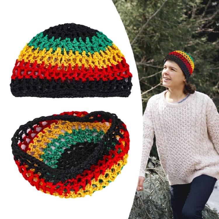 Reggae Pullover Hat Handwoven Hat with Handwoven Hair Net for Photo Pros
