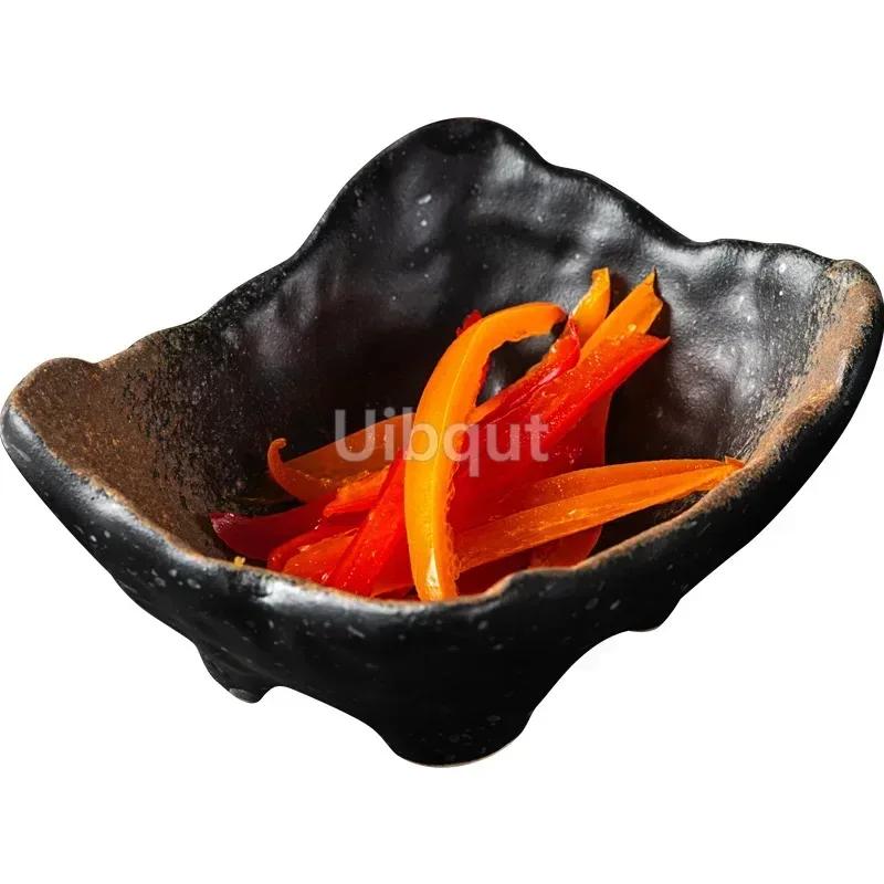 2 pcs set Japanese style ceramic special shaped small dishes snack dessert plate creative household tableware sauce snacks tray