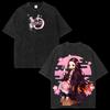 Nezuko Kamado Demon Slayer Anime Washed T-Shirt Men Women Vintage Oversized Streetwear Streetwear Y2k Manga Graphic Short Sleeve Female Male Clothing