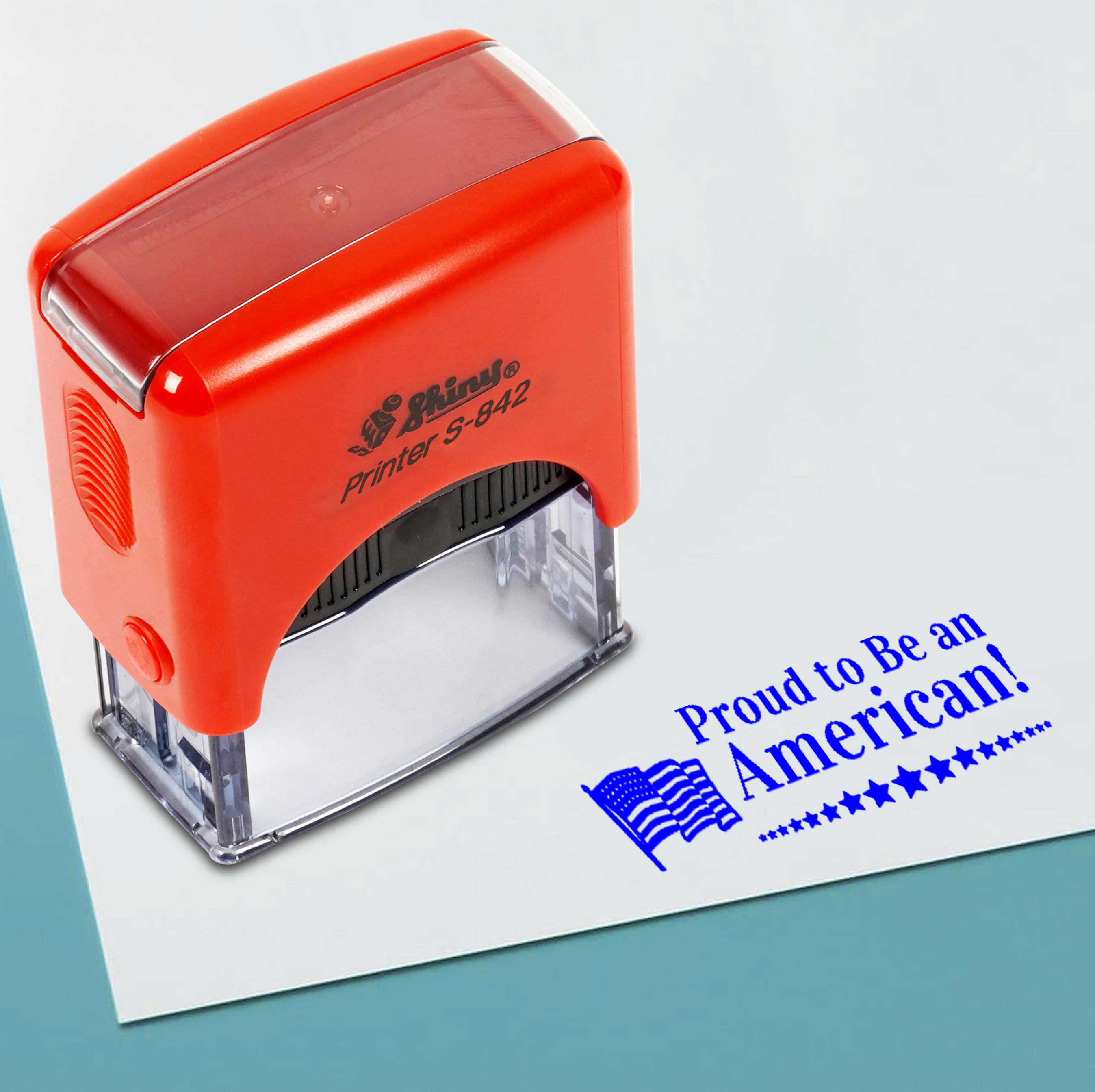 

Printtoo пишається тим, що є американським друкованим гумовим штампом, офісний штамп із чорнилом, ділові канцелярські товари для домашнього офісу, 38 x 14 мм, Blue-38 x 14 mm синій