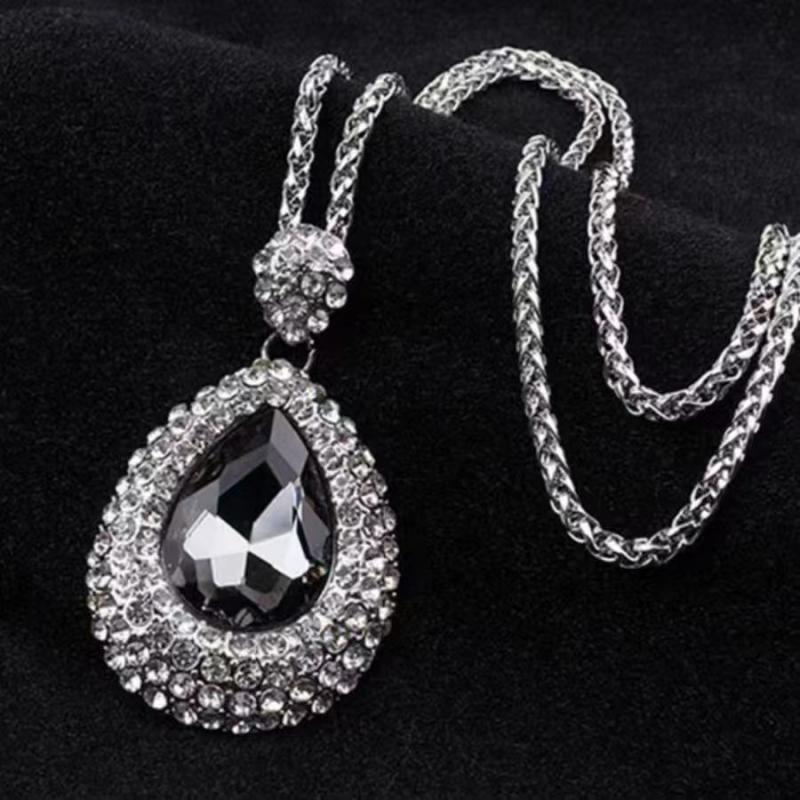 

Длинное хрустальное ожерелье-подвеска Женское элегантное многослойное ожерелье-цепочка Минималистичный роскошный аксессуар для свитеров