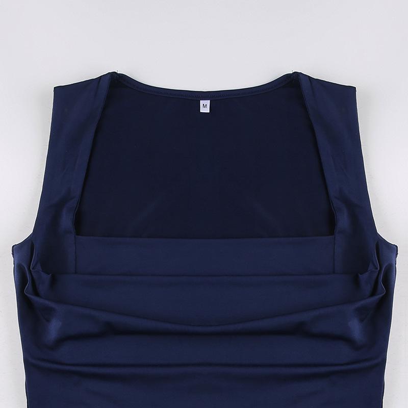 Tancuri pliabile pentru femei Solid Elegant Subțire Sexy Harajuku Minimalist High Street Y2k Haine Crop Tops Design