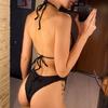 Sexy bikiny s ramínky na krk, brazilské, s pasem a pasem, dámské plavky, dvoudílná sada bikin, plavky