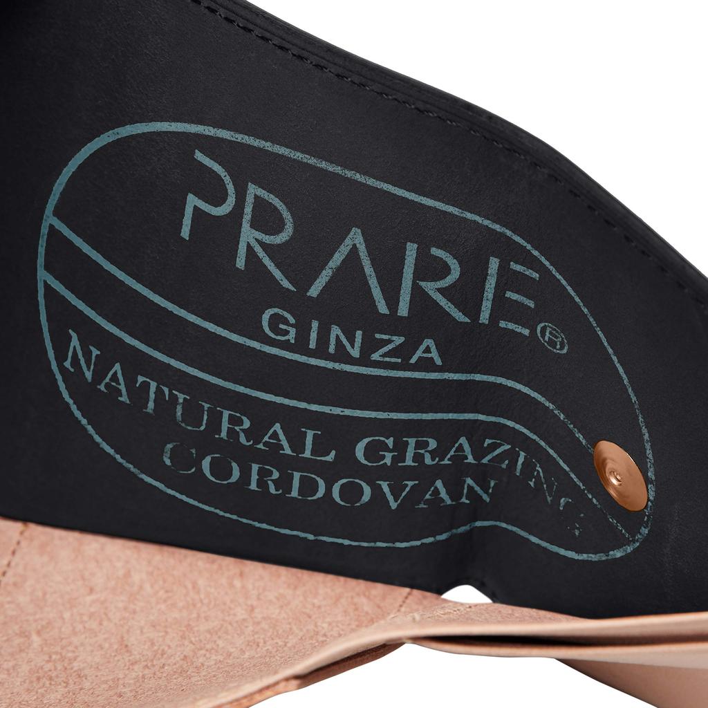 Prairie Smart Compact Tri-fold Wallet (with Coin Purse) in Natural Cordovan, Prairie Ginza, Black