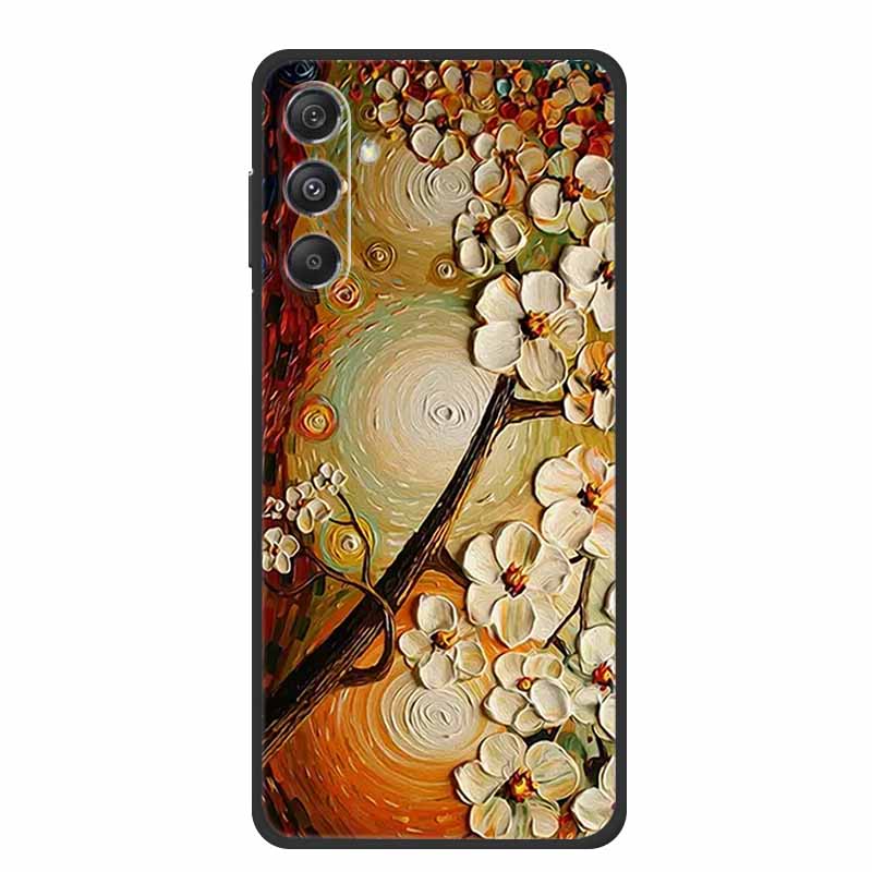 3D Emboss Case For Samsung Galaxy A16 5G Phone Case Coque Flowers Soft Silicone Back Cover For Samsung A56 A36 M16 F16 A26 Case