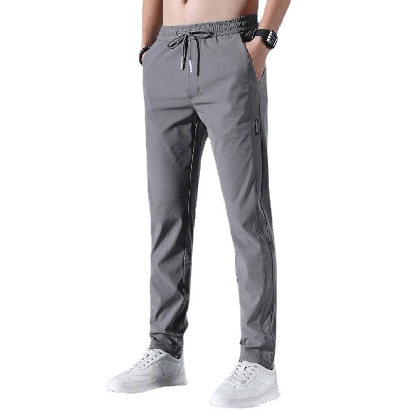 Men's Summer Ice Silk Quick-Dry Loose Straight-Leg Trousers