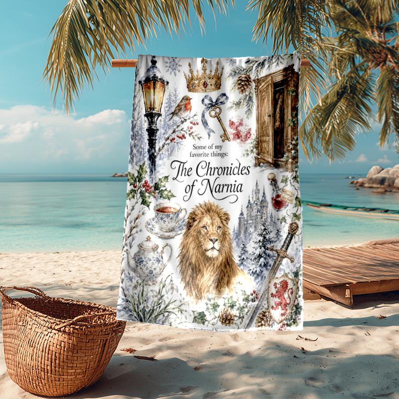 Ultra-Soft Beach Towel with The Chronicles of Narnia Theme,Ideal for Pool - Camping, Diving - Perfect Travel Essential, Vibrant Beach Towel.