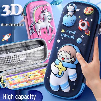 Cartoon 3D Pencil Case - Large Capacity EVA Stationery Box for Primary School Students