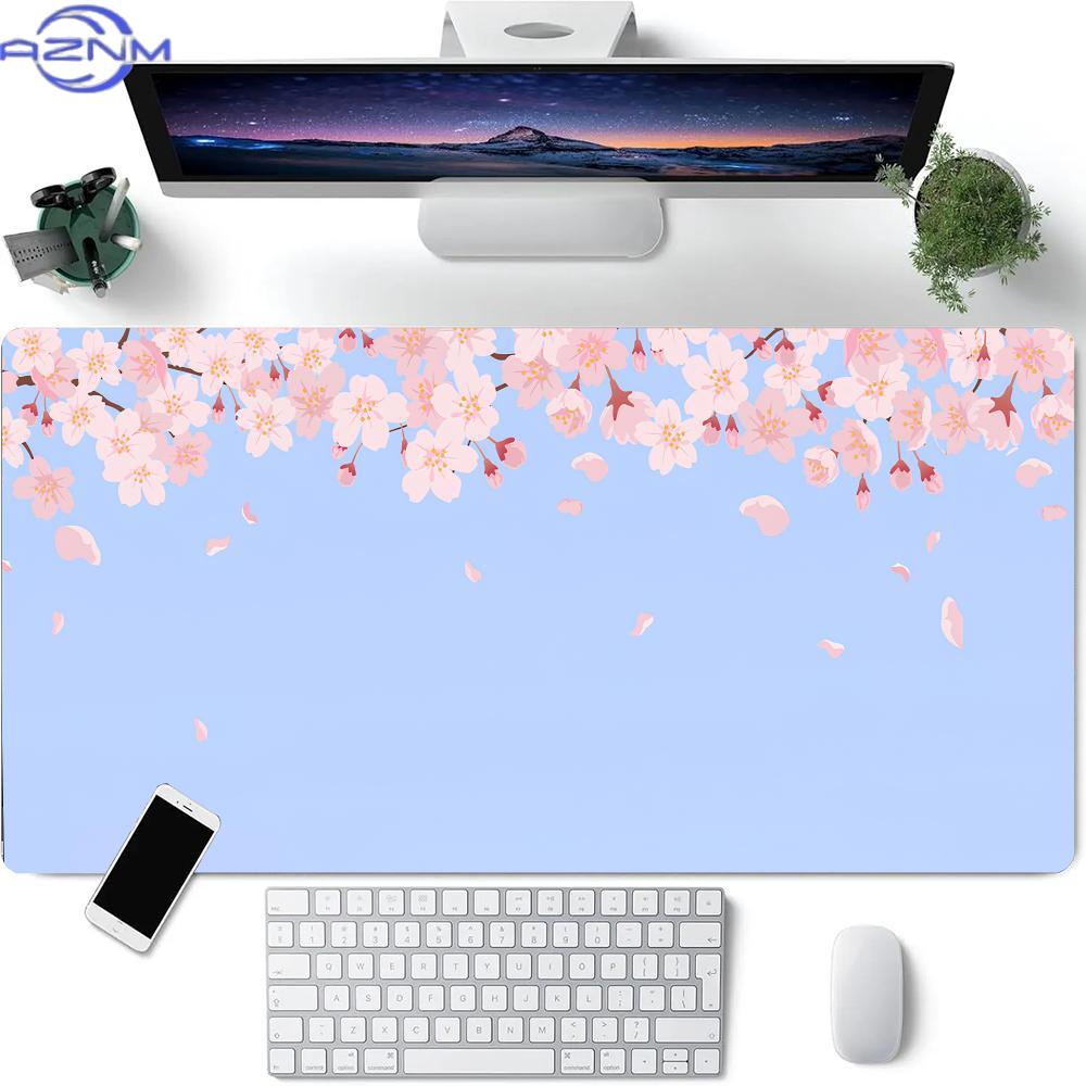 Modré třešňové květy Podložka pod myš Domácí počítačový stůl Velká PC podložka pod myš Umění Sakura Podložka pod klávesnici Mause Podložka na stůl Kancelářské doplňky