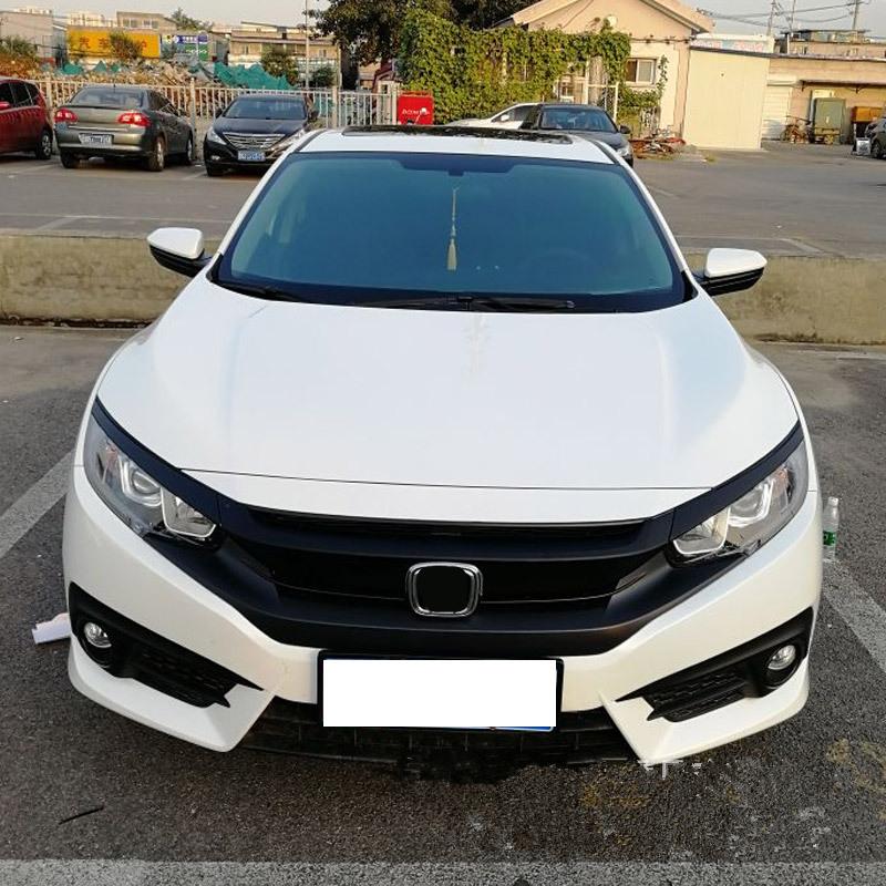 8x Front Upper Bumper Grille Molding Trim Protector Decal For 16-20 Honda Civic