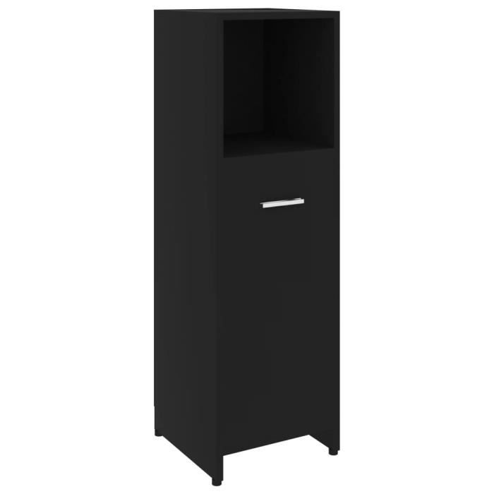 VidaXL Armoire de salle de bain Noir 30x30x95 cm Aggloméré
