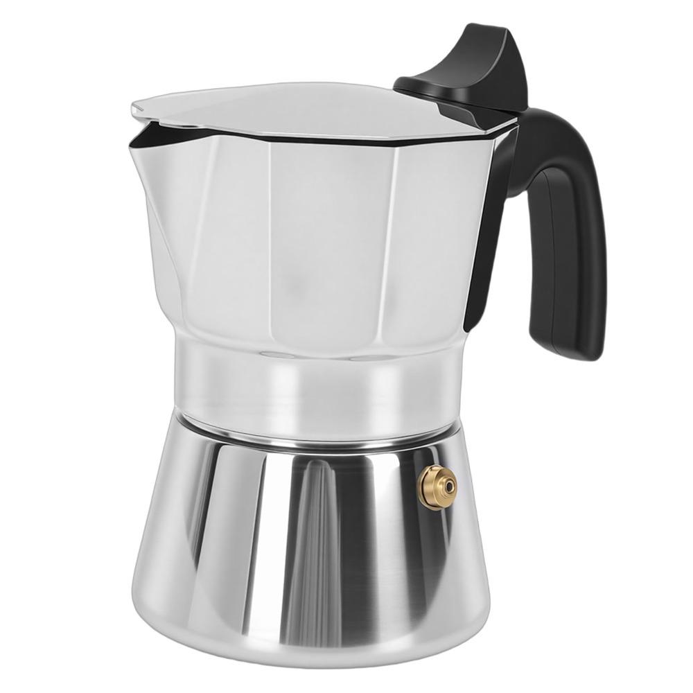 3/6 Cups Capacity Stovetop Coffee Maker Octagonal Design Stovetop Espresso Maker For Camping
