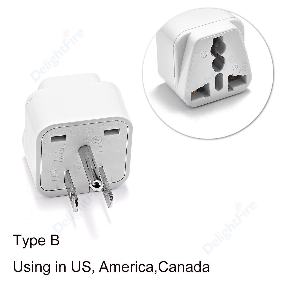 USA dugó adapter Mexikó Kanada Amerikai utazási adapter AU UK EU-ból USA fali aljzatba AC aljzat adapter Aljzat Átalakító White-1 white