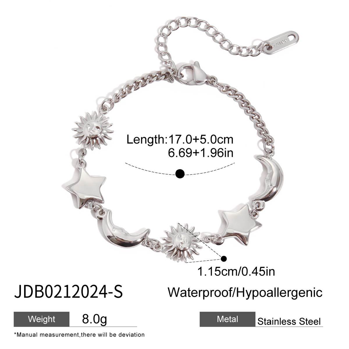 

Youthway Stainless Steel Large Star Moon Bracelet Niche Design For Daily Commuting Fashion Accessory