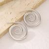 Retro Luxury Stainless Steel Rotating Circular Vortex Wire Earrings For Women