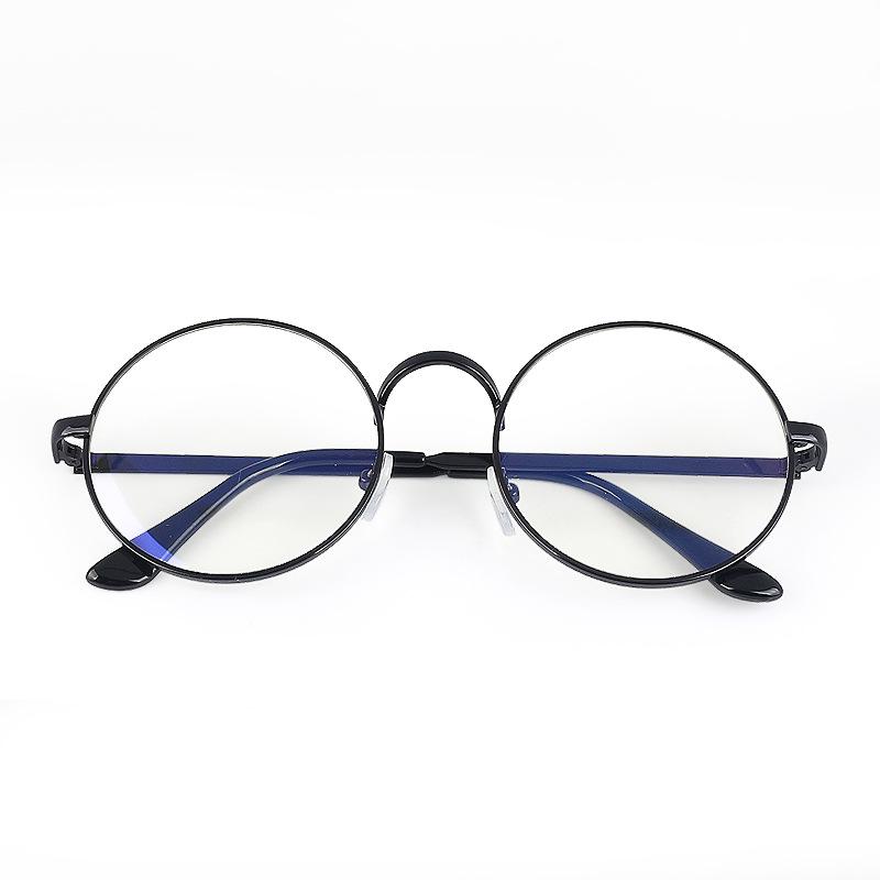 Mobile Phone Glasses Anti-Blue Light Retro Metal Round Frame Anti-Blue Light Glasses Round Glasses Frame Flat Mirror Men And Women