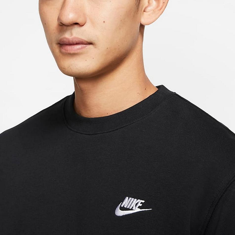 Nike Embroidered Solid Color Long Sleeve Crew Neck Sweatshirt And Long Pants Casual Sports Set Men sweatshirt, pants Black BV2667-010+716831-010