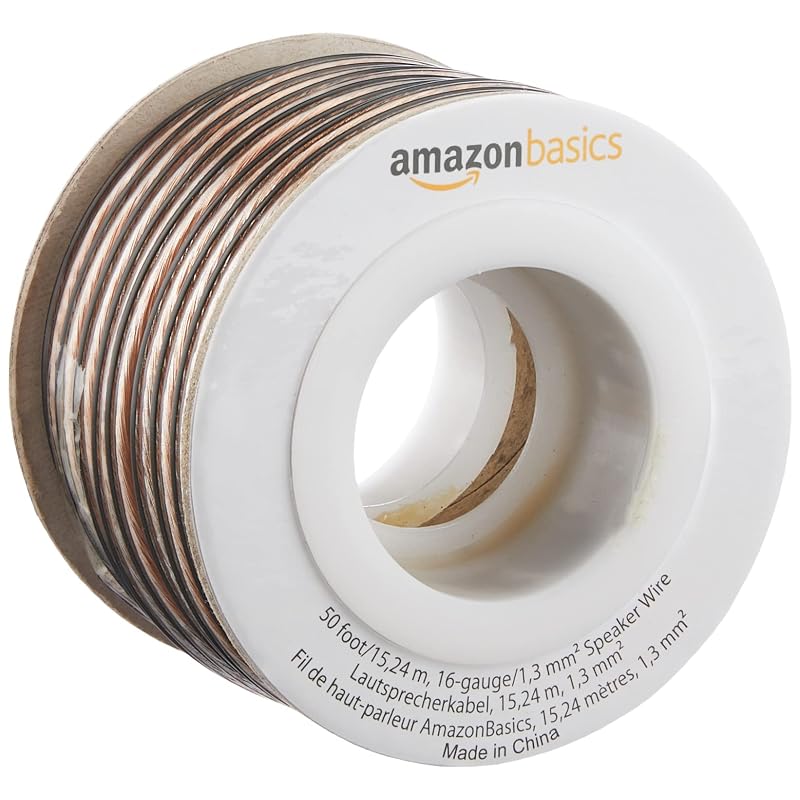 Amazon Basics Speaker Cable, 16 Gauge, 15m, Bronze