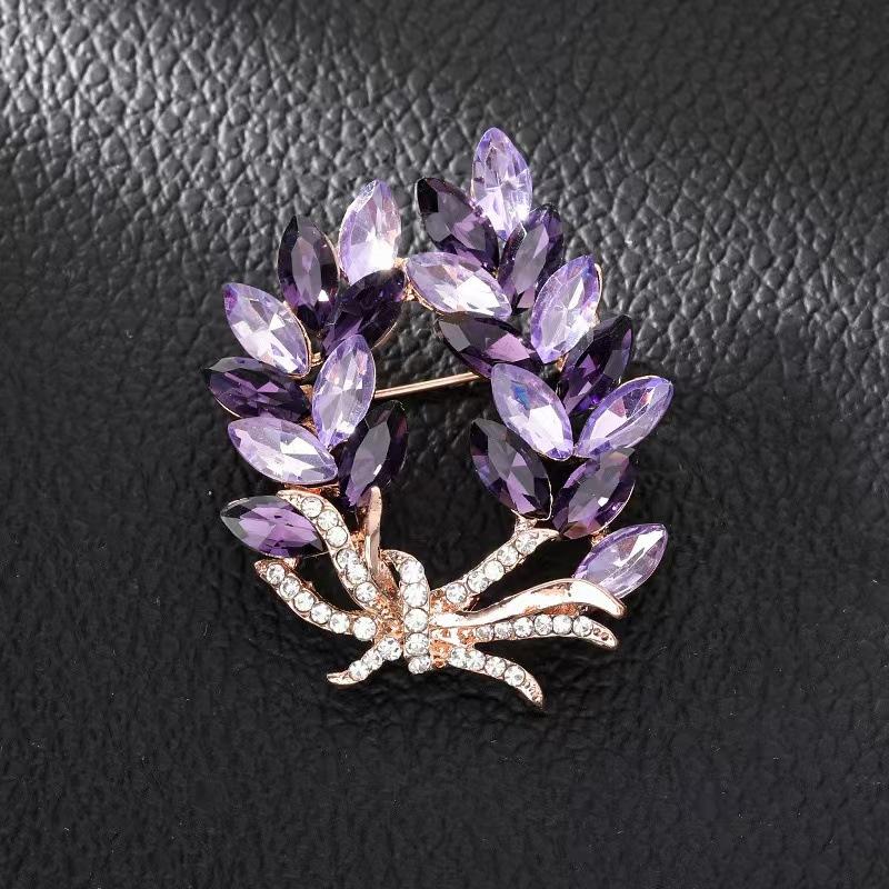 Elegancka Fioletowa Broszka z Kwiatem dla Kobiet Dziewcząt Moda Ubrania Akcesoria do Garnituru Biżuteria Prezenty