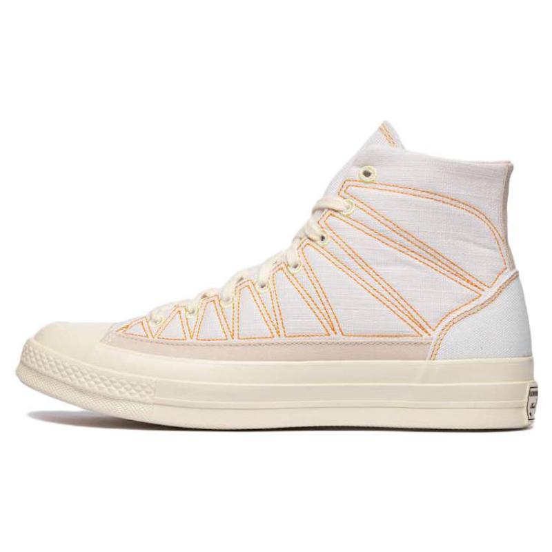 

Converse Chuck 70 Hi Comfortable & Casual Abrasion Resistant High Top Espadrilles Unisex White Orange 37