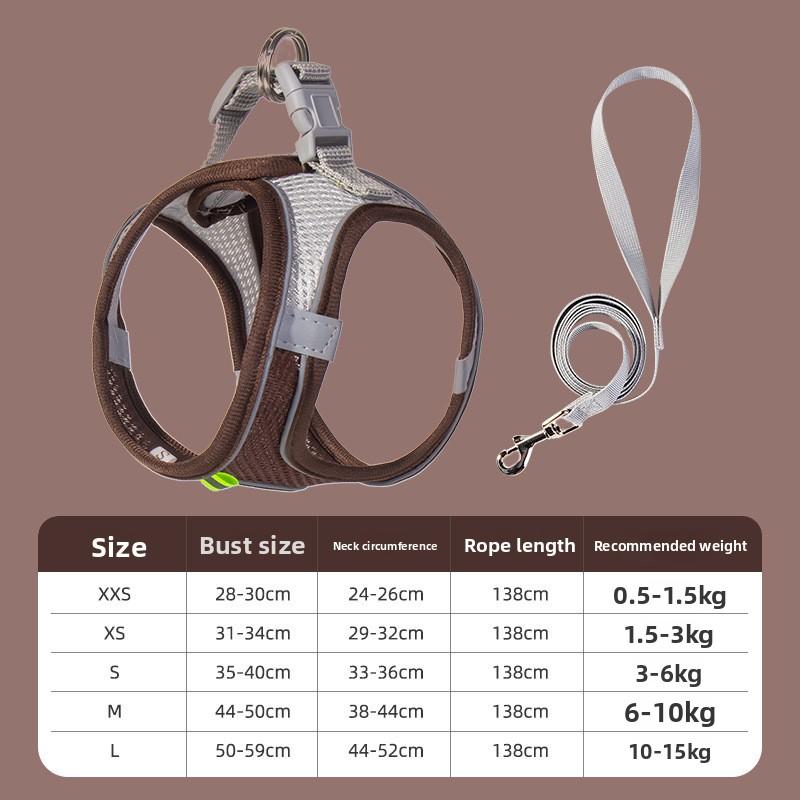 Cat Leash, Kitten for Walking, Cat Leash, Puppy Protection Against Breaking Free, Vest Style Pet Garden