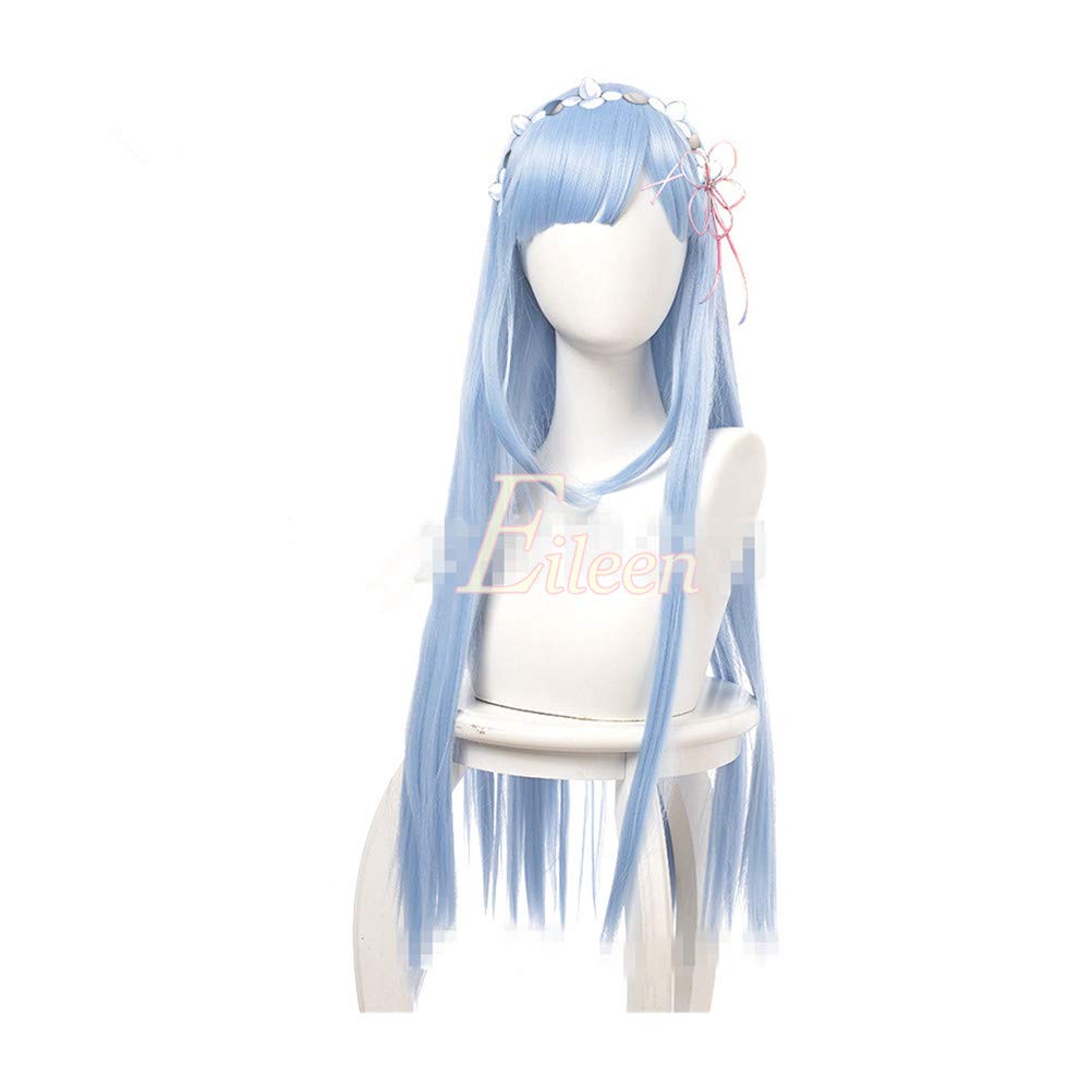 Eileen Rem from Zero Starting Life In Another World Long Hair Anime Cosplay Disguise School Festival Includes Net - - Wig, Wig, Heat-Resistant Wig,