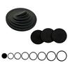56 Stück Schwarze EVA-Schaumstoff-Dichtungen Verstellbare 16/20/25/27/30/35/40/46mm Schutzring-Pads für Münzsammlerkoffer (Nur Dichtungen )