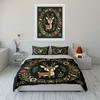 Woodland Deer Floral Design Bedding Duvet Cover Set Duvet Cover Pillowcases  (1*Duvet Cover 2*Pillowcases, without duvet insert)