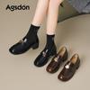 Thick Heel New Spring British Style Retro Small Leather Shoes High Heel Commuter Shoes