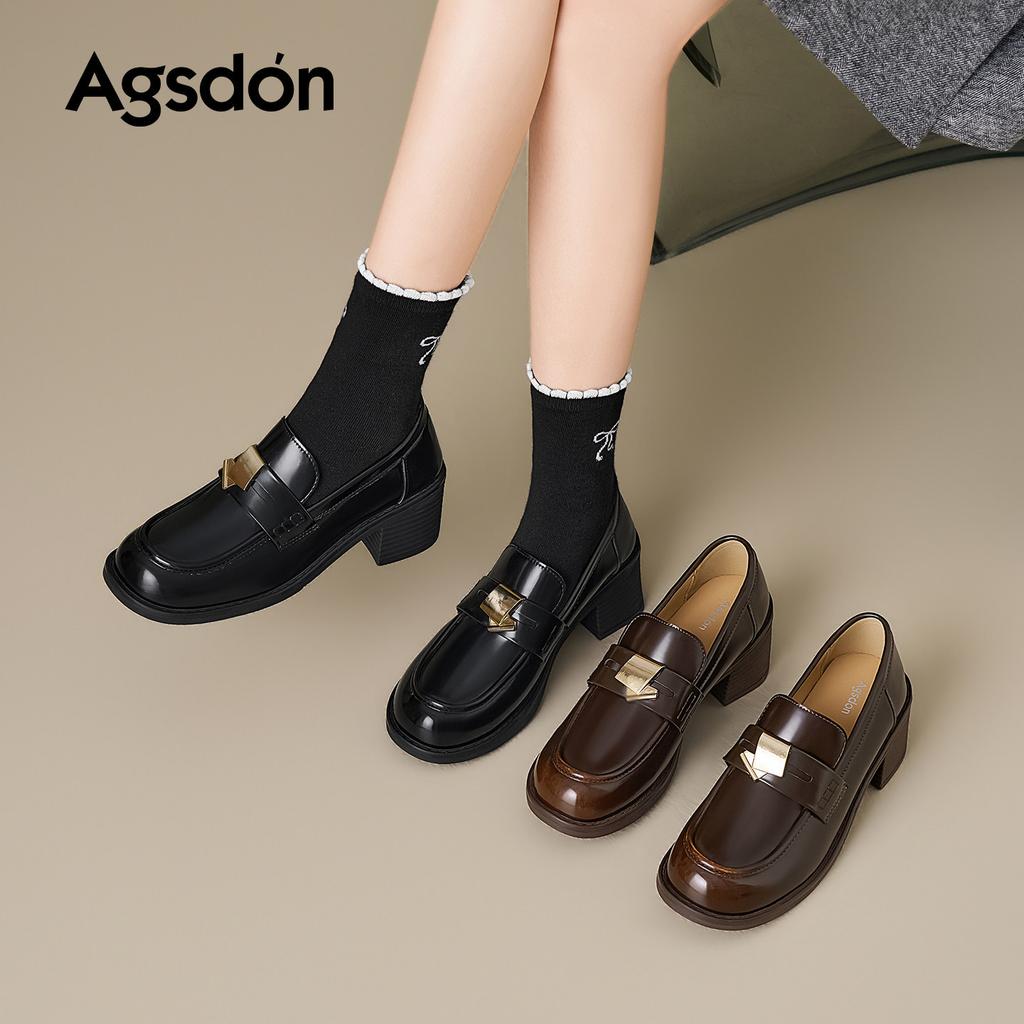 Thick Heel New Spring British Style Retro Small Leather Shoes High Heel Commuter Shoes