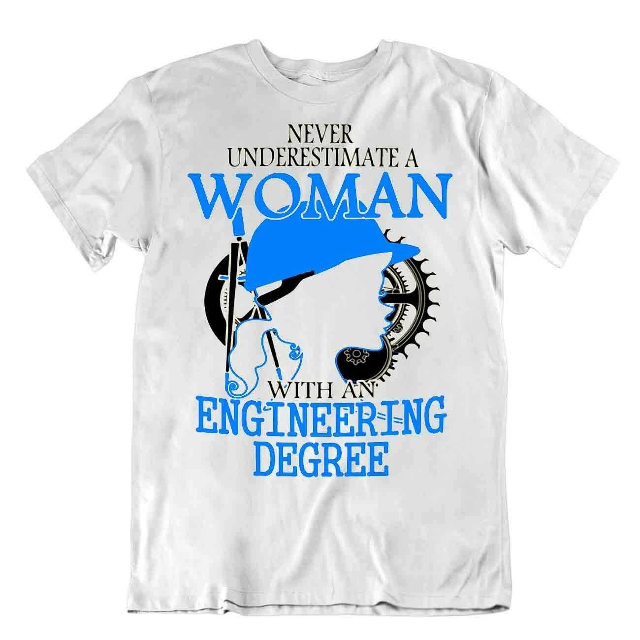 Woman Engineering Degree Shirts Pun Joke Science T-Shirt Novelty Science 4XL