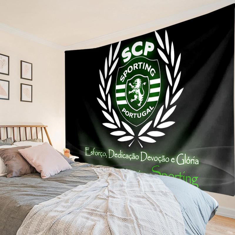 Sporting Portugal Crest Tapestry, Unique Design Tapestry, Wall Decor for Bedroom,Livingroom, Playroom,Heartwarming Fan Holiday Gifts