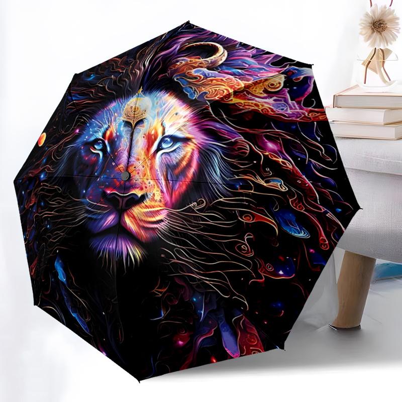 1pc Galactic Majesty Automatic Opening and Closing Umbrella, Lightweight 3-Fold, With Cute Cartoon Characters, Suitable for Home, Outdoor and Dai